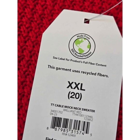 Turtleneck sweater Red Women's Size XXL #732 - Picture 2 of 3